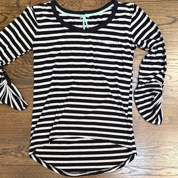 Poof! Black and White Striped Long Sleeve Tee - Picture 1 of 5